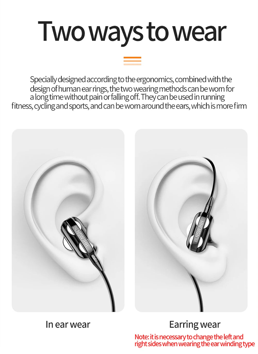 3.5mm Wired Headphones Noise Canceling In-Ear Sports Earphone Dual Driver Bass Stereo Gaming Headset HiFi Music Earbuds With Mic - Universal Market