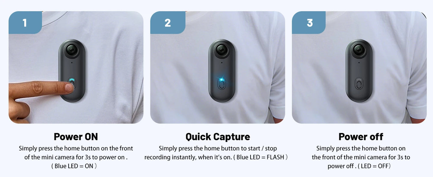 POV Camera with Magnetic Body Clip Small Body Wearable Camera 128G 1080P Small Tiny Outdoor Vlog Recorder Action Camera Sport DV