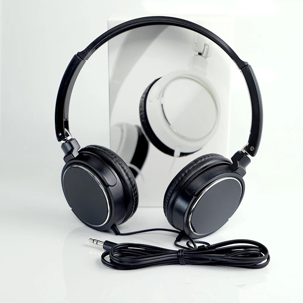 Universal 3.5mm Wired Computer Headphone Foldable Portable Music Gaming Headset Noise Canceling Sports Earphone Stereo Headset - Universal Market