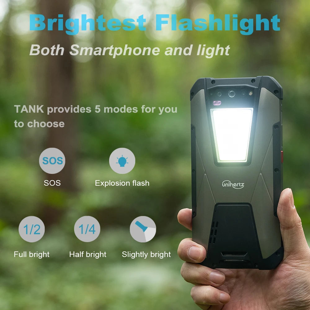 Unihertz TANK Rugged Night Vision Smartphone, Cell Phone, Mobile Phone, 22000 mAh, 8GB, 256GB, 108M Camera, 66W PD, Helio G99