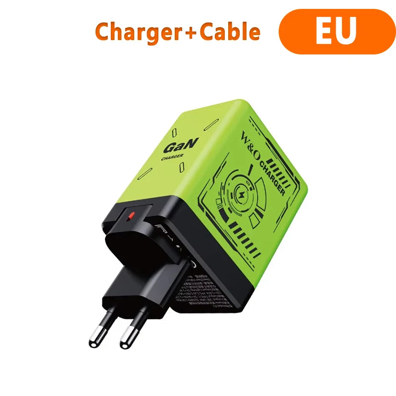 XIAOMI GaN 120W Fast Charger with Retractable Type-C Ligting Cable Portable Multi-Device Folding Adapter For iPhone Samsung