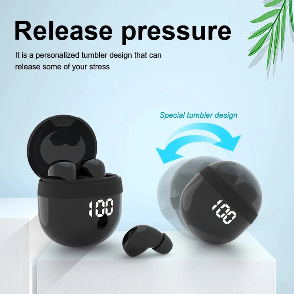 Mini SK18 Invisible Headphones Wireless Bluetooth 5.3 Headphones Bass Sleeping Headphones with Microphone Noise Cancellation HD - Universal Market