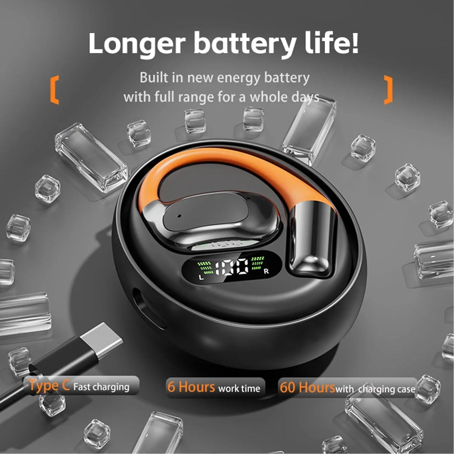 AI Translator Clip-on Headphones 144 Languages Real Time Two-Way Translation Earphones Stereo Sound Wireless Bluetooth Headsets - Universal Market