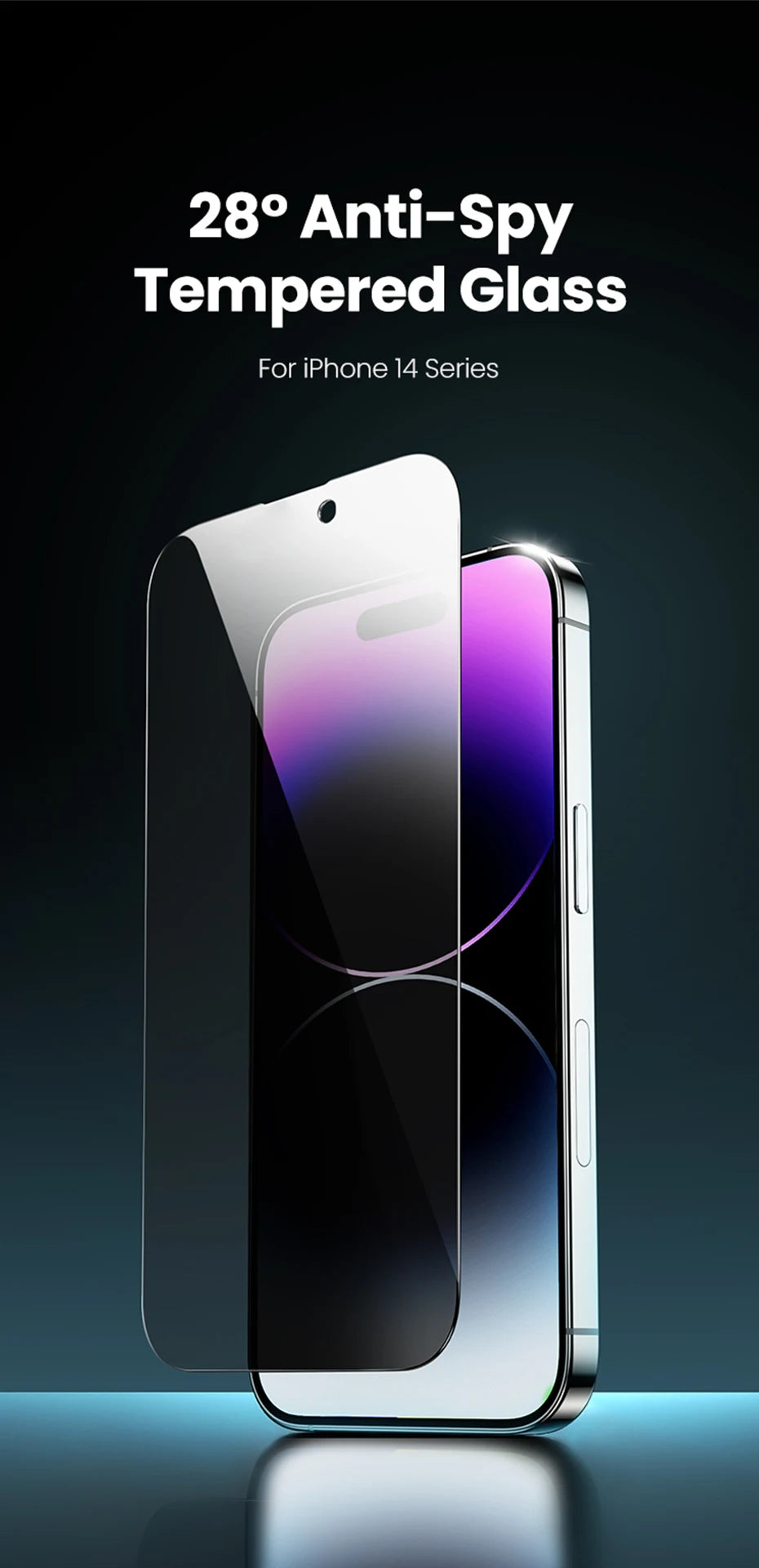 UGREEN 2PCS Privacy Screen Protector For iPhone 15 14 13 Pro Max Anti-Spy Tempered Glass For iPhone 14 Plus Screen Protectors