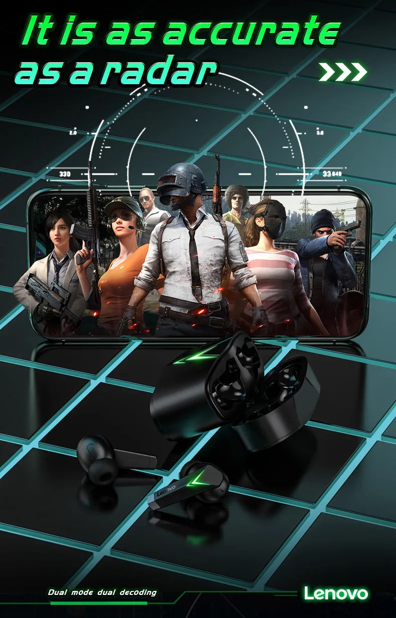 Choice Original Lenovo LP6 TWS Wireless Buletooth V5.1 Earphones Dual Mode Music Gaming Headsets New E-Sports Headphones - Universal Market