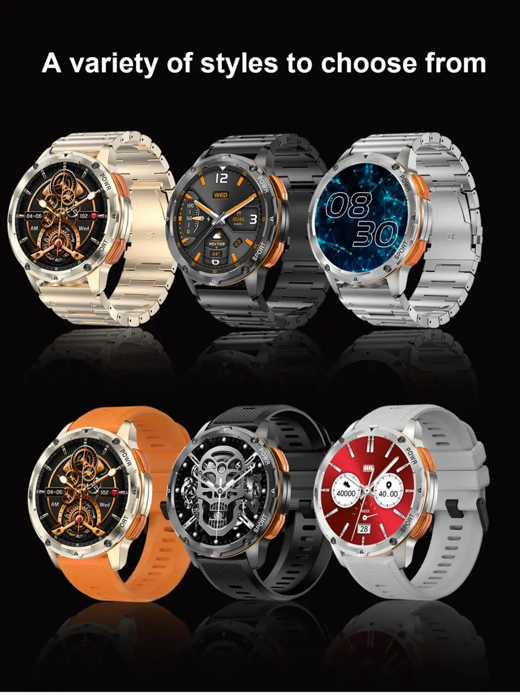 Smart Watch AK59 Bluetooth Call AI Voice 1.43inch AMLOED HD Large Screen Heart Rate Outdoor Sport Men Women Smartwatch