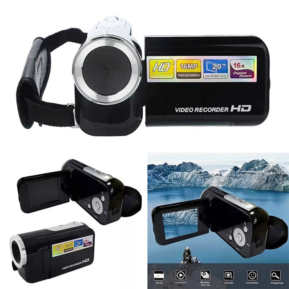 32GB 1080P 16MP 16X Zoom Digital Camera With Fill Light 2.0'' Rotatable Screen Camcorder HD Video Recorder Camera Birthday Gift