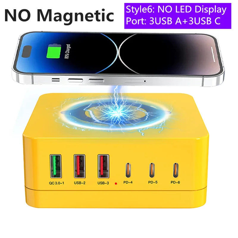 1080W GaN USB C Charger 8-Port Desktop Charger Type C 330W PD3.0 PPS QC3.0 Fast Charging for MacBook Tablet Samsung iPhone 15 16