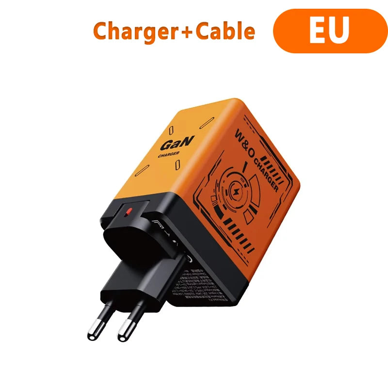 XIAOMI GaN 120W Fast Charger with Retractable Type-C Ligting Cable Portable Multi-Device Folding Adapter For iPhone Samsung