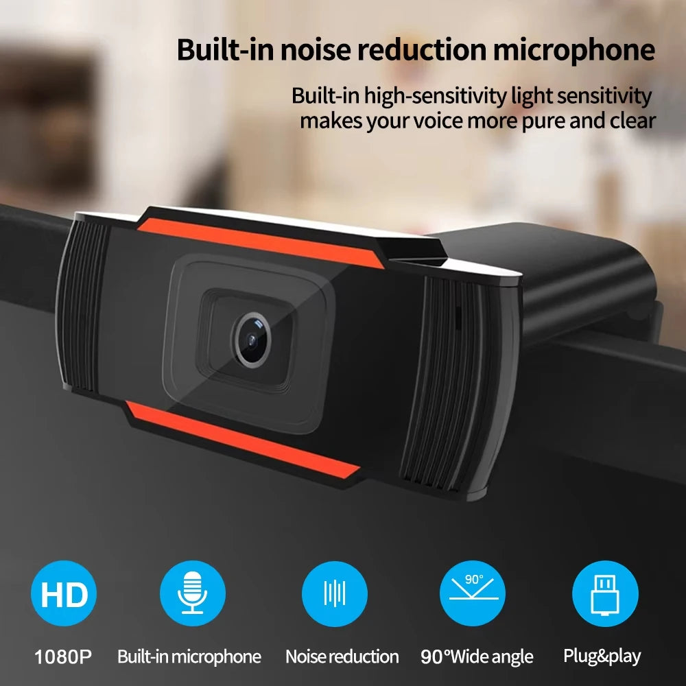 2K Full HD 1080P Network Camera Built in Microphone USB Camera Mini Web Cam for Auto Focus PC Mac Laptop Video Shooting Camera
