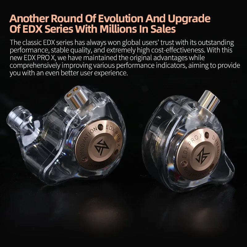 KZ EDX PRO X In Ear Dynamic Drive Earphone HIFI Bass Music Earbud Sport Noise Cancelling Headset ZSN ZST ZS10 pro x C12 CRA - Universal Market