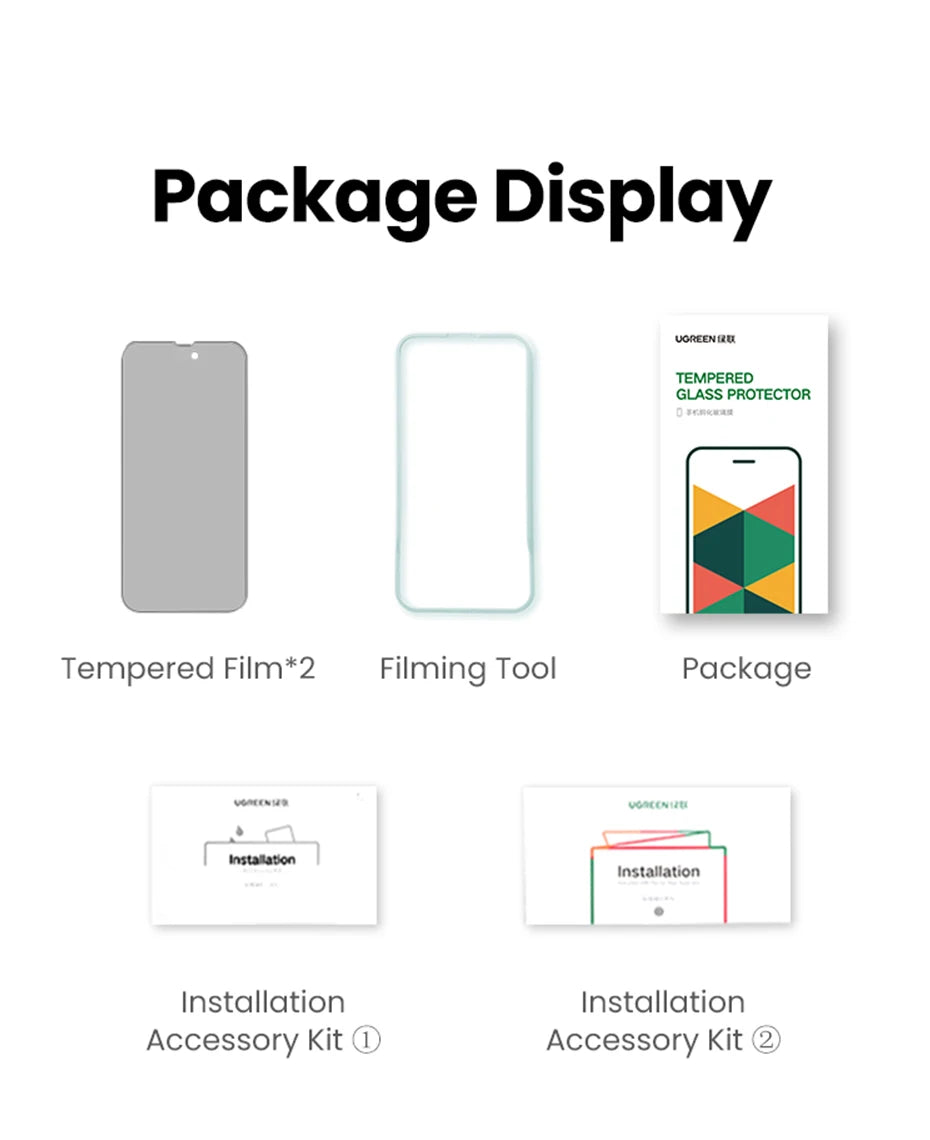 UGREEN 2PCS Privacy Screen Protector For iPhone 15 14 13 Pro Max Anti-Spy Tempered Glass For iPhone 14 Plus Screen Protectors