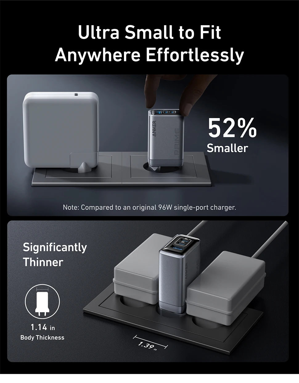 Anker Prime Charger, 100W USB C Charger, 3-Port GaN Foldable and Compact Anker Wall Charger, for MacBook, iPad, iPhone17