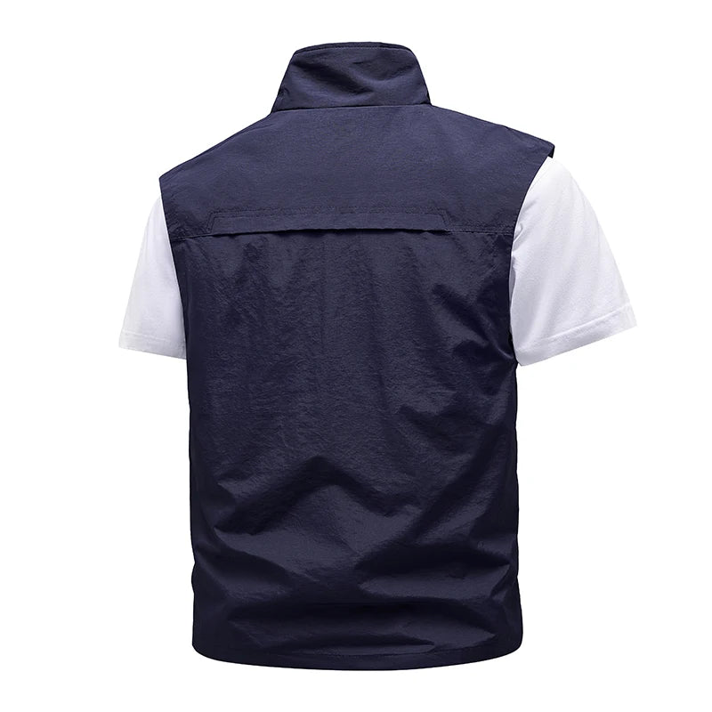 New Spring Men Outdoor Casual Vests Mens Summer Waterproof Breathable Fishing Waistcoat Mens Autumn Fashion Vest Jacket Male - Universal Market