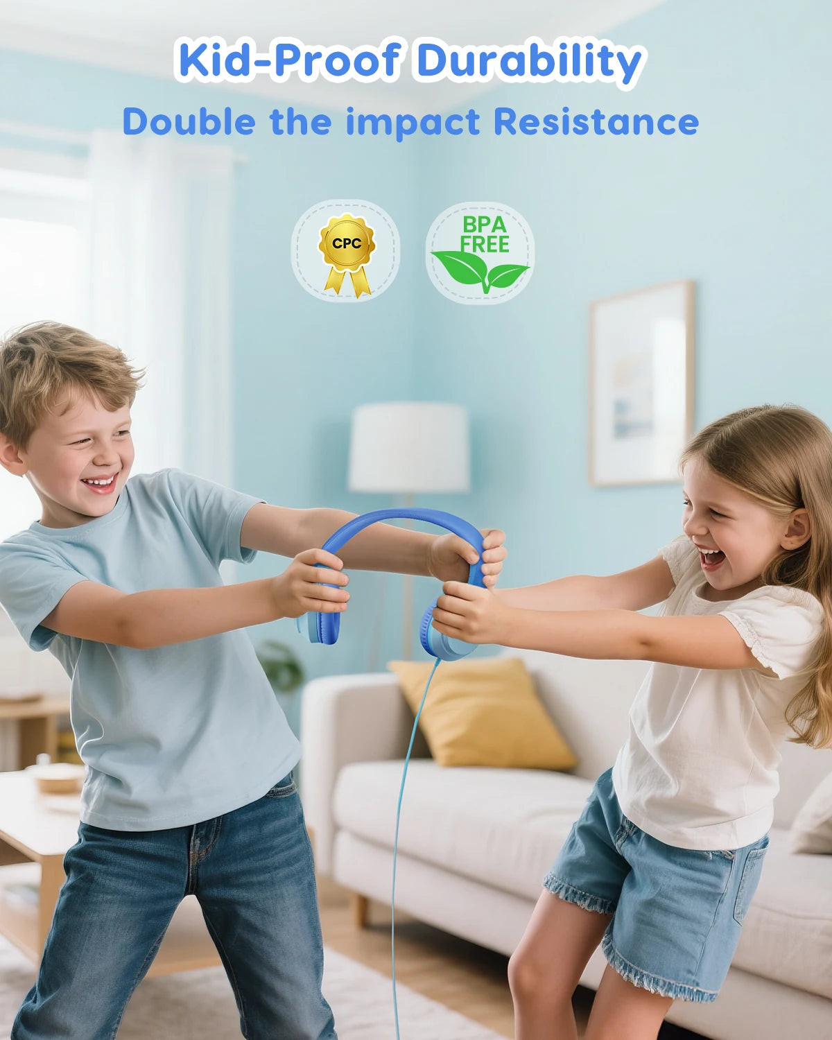 AWATRUE HK07 Kids Wired Headphones Stereo Sound Earphone with Mic Music Study Headset Limited Volume 74dB/85dB for Children - Universal Market