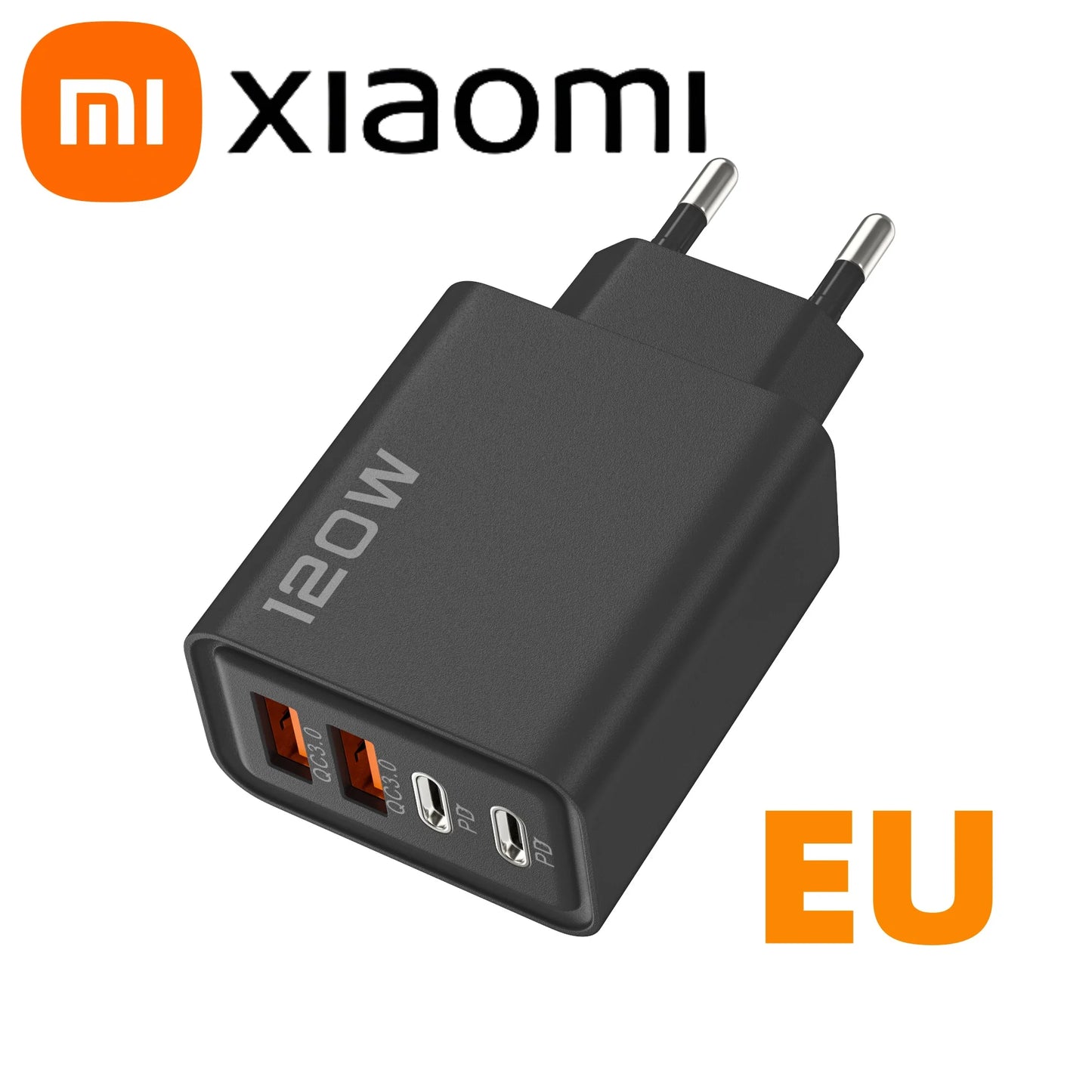 Xiaomi 120W 4 Port USB Type C Charger Fast Charging Data Cable USB Phone Charger Adapter For Samsung IPhone Huawei Charger