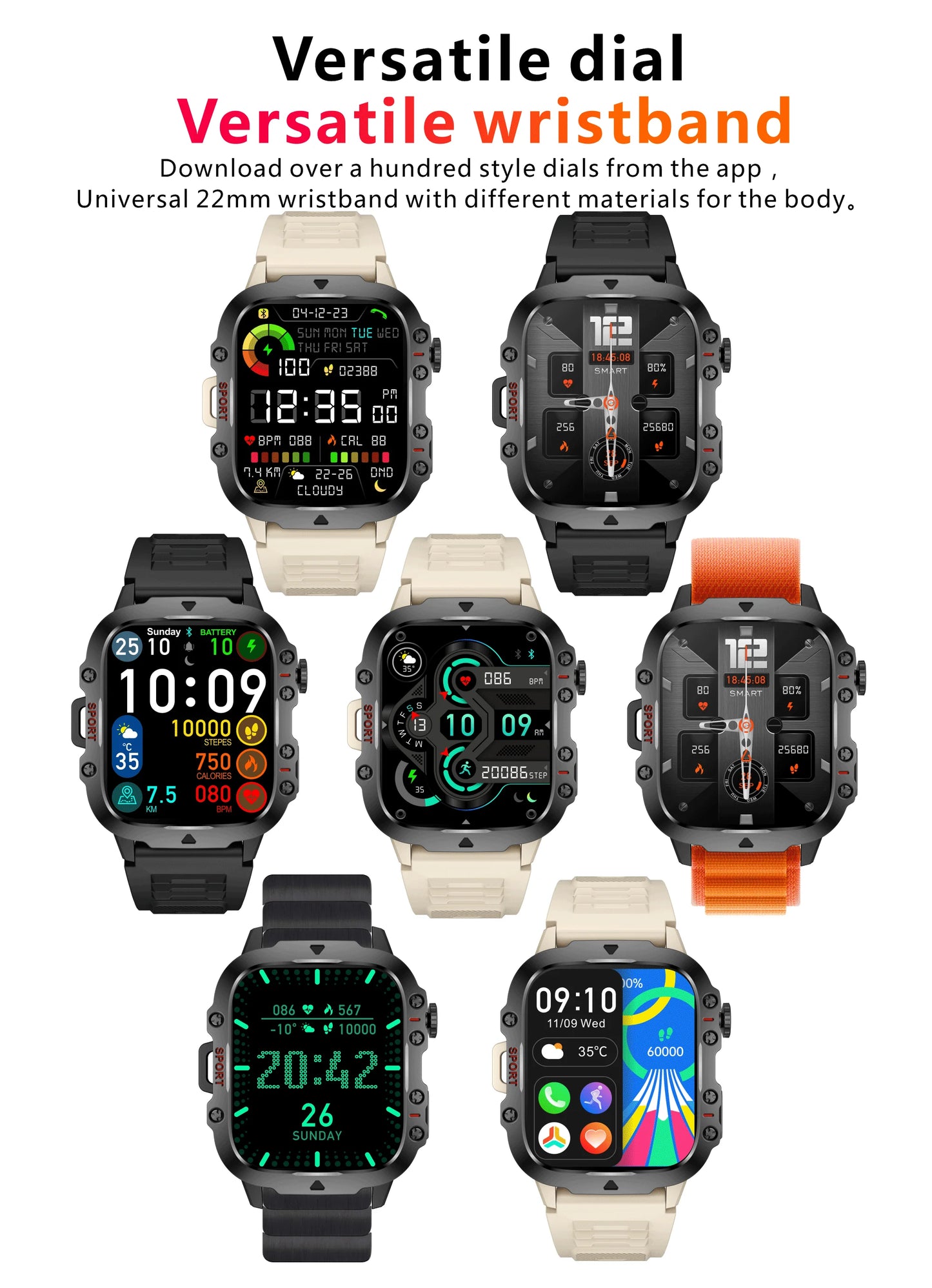 2025 Outdoor Smart Watch Men 2.01" Screen 3ATM Waterproof Watches Bluetooth Call Ai Voice Sport Smartwatch For Android IOS Phone