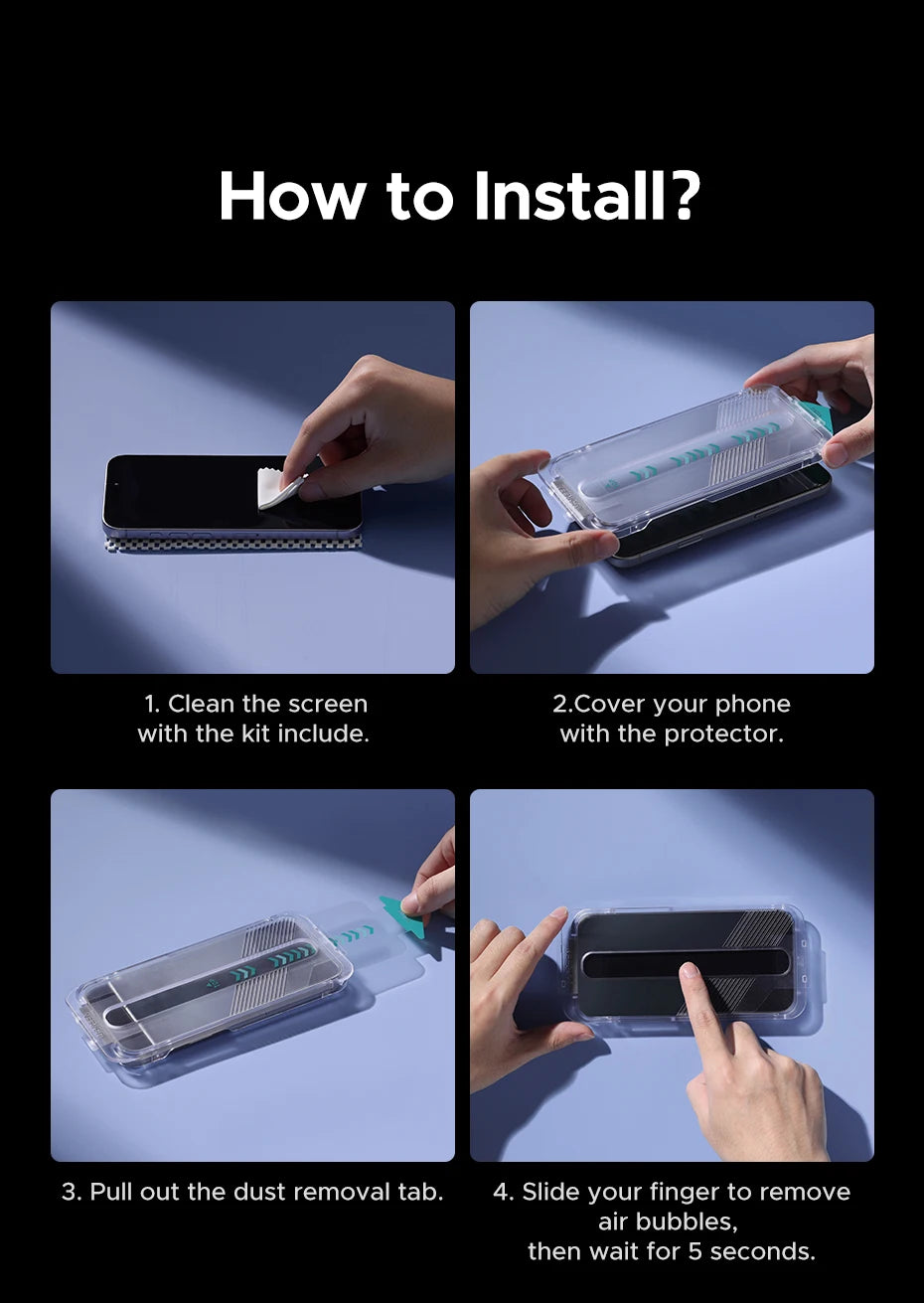 UGREEN 2PCS Automatic Dust-free Screen Protector For iPhone 17 Pro Max Tempered Glass For iPhone 17 16 Pro 17Pro Air Phone Film