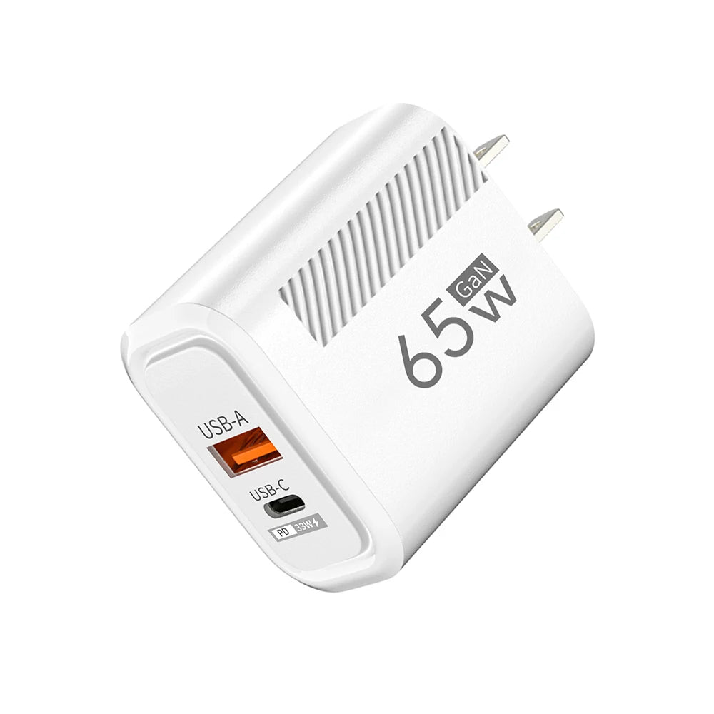 65W GaN Fast Charging USB Type C Charger US/EU Plug PD 3.0 Quick Charge Wall Charger For Phone Adapter For iPhone Huawei Samsung