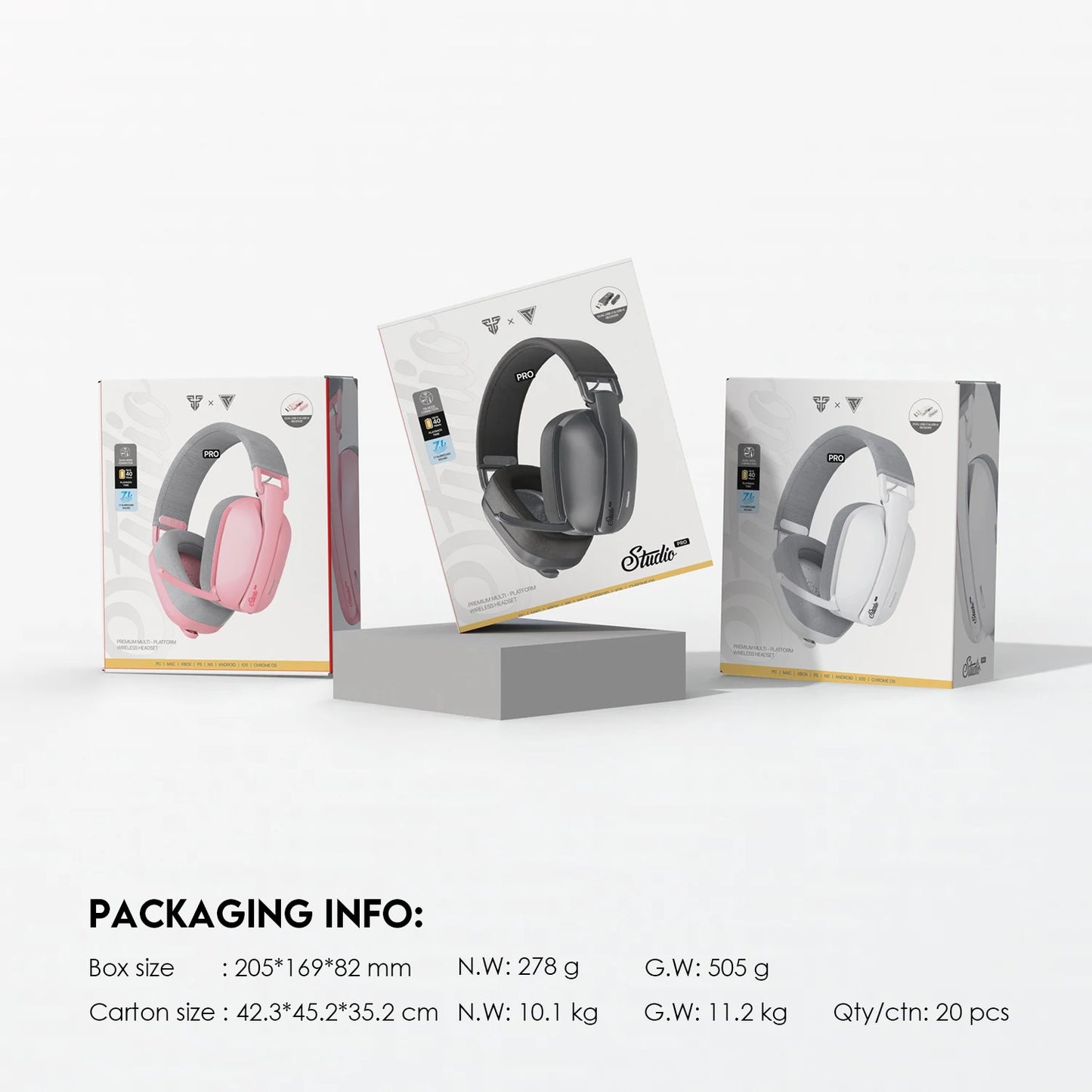 FANTECH WHG03P STUDIO PRO Gaming Headphones Wired& Wireless Bluetooth 7.1 Surround Headset With Noise Reduction Mic For PS5 XBOX - Universal Market