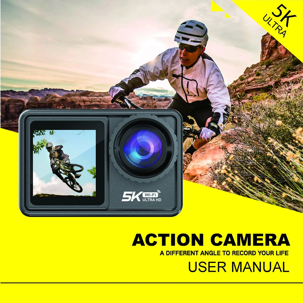2" IPS Dual Screen Action Camera 5K 30FPS 4K 60FPS 48MP EIS Video With Optional Filter Lens 1080P Webcam Vlog WiFi Sports Cam