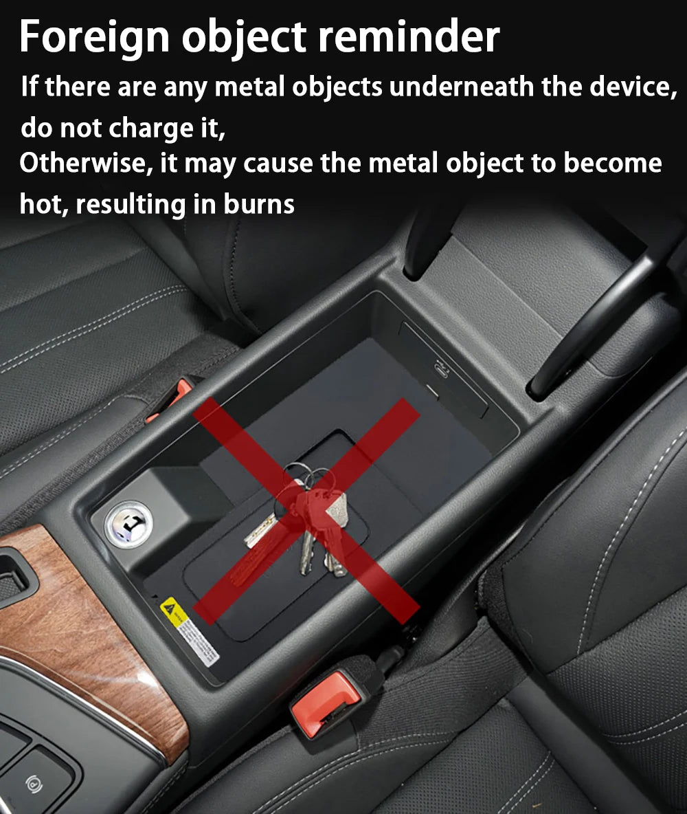 Car Wireless Mobile Phone Charger Center Console Storage QI 18W iPhone fast charge for Porsche Cayenne E3 2019–2025