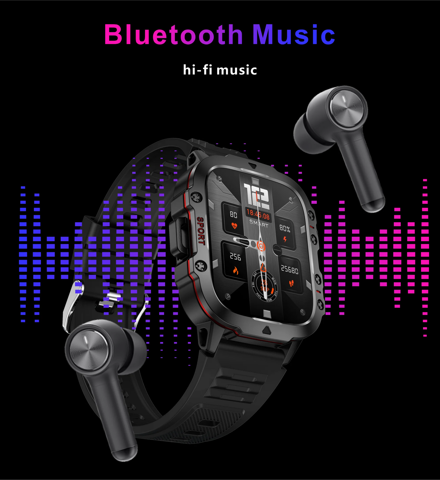 2025 Outdoor Smart Watch Men 2.01" Screen 3ATM Waterproof Watches Bluetooth Call Ai Voice Sport Smartwatch For Android IOS Phone