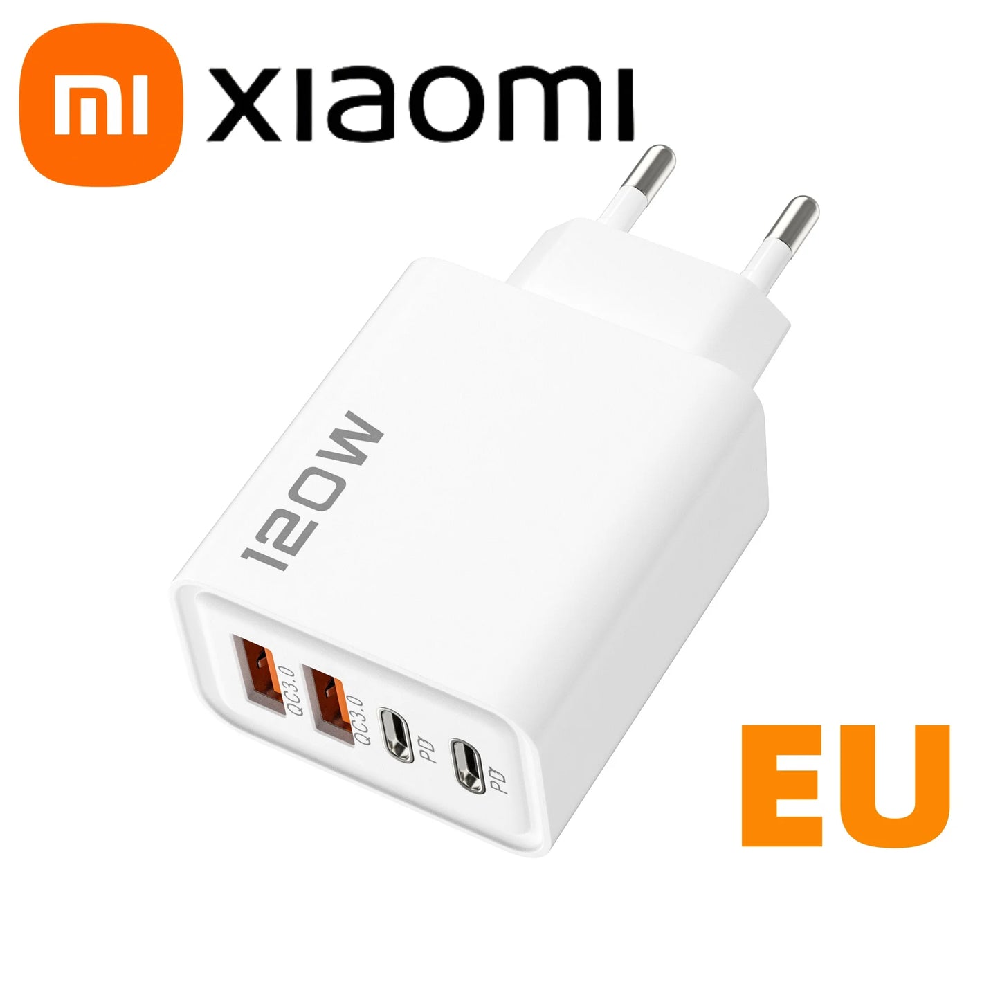 Xiaomi 120W 4 Port USB Type C Charger Fast Charging Data Cable USB Phone Charger Adapter For Samsung IPhone Huawei Charger