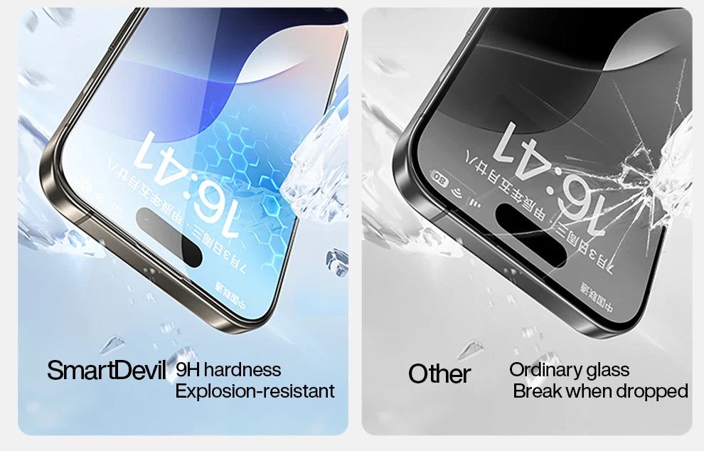 SmartDevil Dust-free Box Screen Protector for iPhone 16 Pro Max 15 14 HD Clear Tempered Glass Film Anti-fingerprint