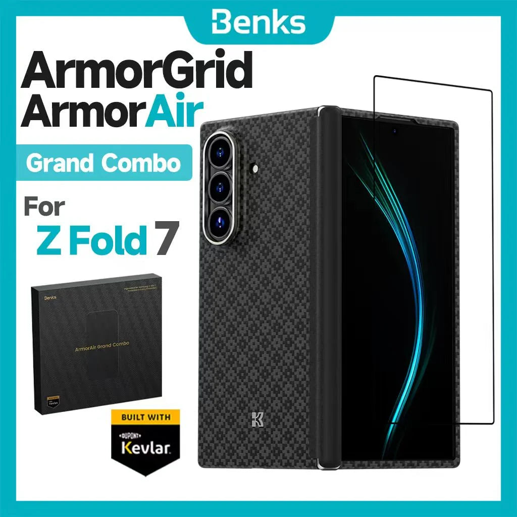 Benks Aurora ArmorAir Kevlar front and rear case protective cover+GlassWarrior AR screen protector for Samsung Galaxy Z Fold 7