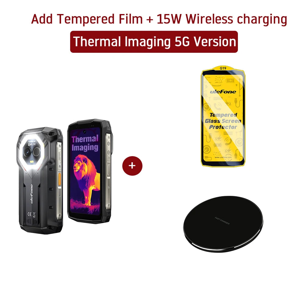 【World Premiere】Ulefone Armor Mini 20T Pro 5G 4.7" Display Rugged Phone LED Light Android 14 Smartphone 6200mAh 16GB+256GB 33W
