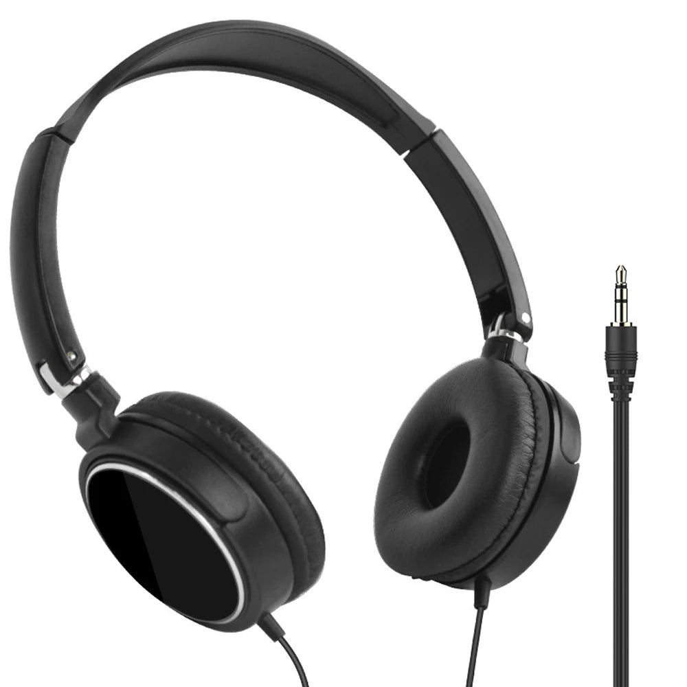 Universal 3.5mm Wired Computer Headphone Foldable Portable Music Gaming Headset Noise Canceling Sports Earphone Stereo Headset - Universal Market