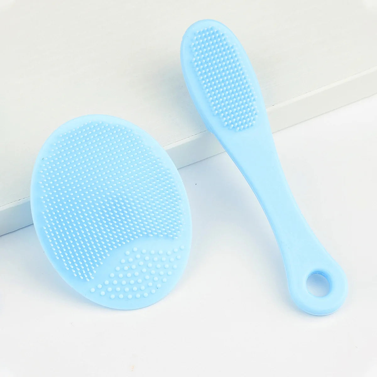 2pcs Set Facial Cleansing Brush Black Head Removal Brush Makeup Facial Skin Remover Suit