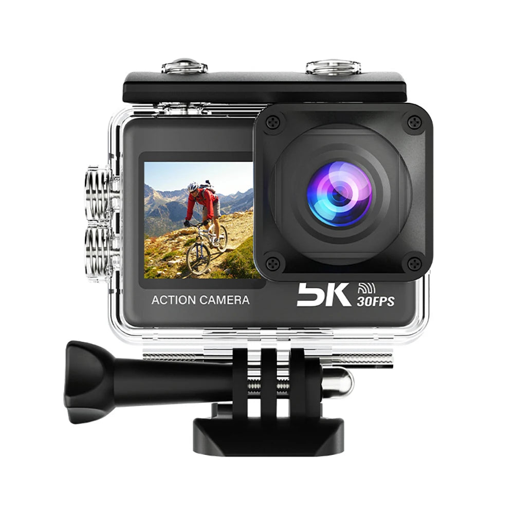 G9SE Action Camera 5K30fps 4K60fps 50MP 2.0 Touch LCD EIS DVR Webcam Dual Screen Wi-Fi 170D Waterproof 30M 5X Zoom Sports Camera