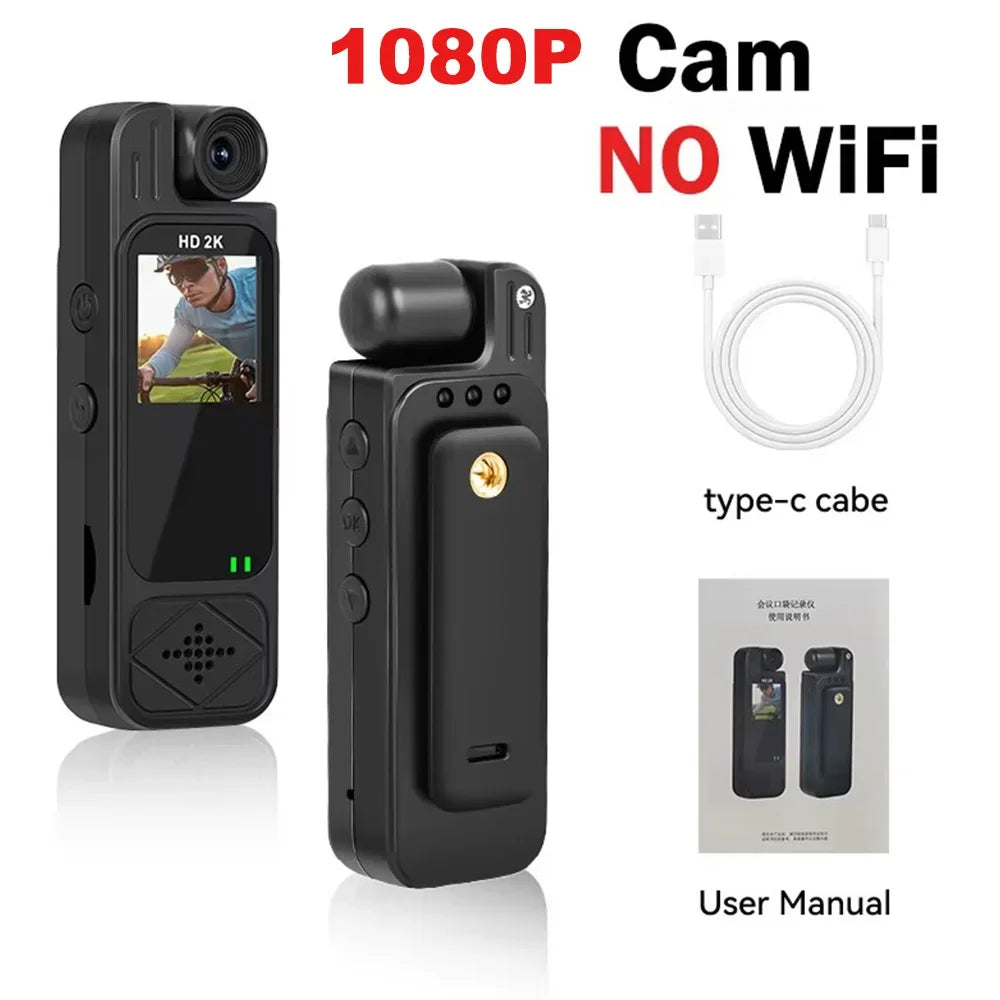 128GB Full HD 1080P Mini Body Camera Body Mounted Camera Night Vision Digital Video Recorder 1.3inch Bodycam Worn Police Camera