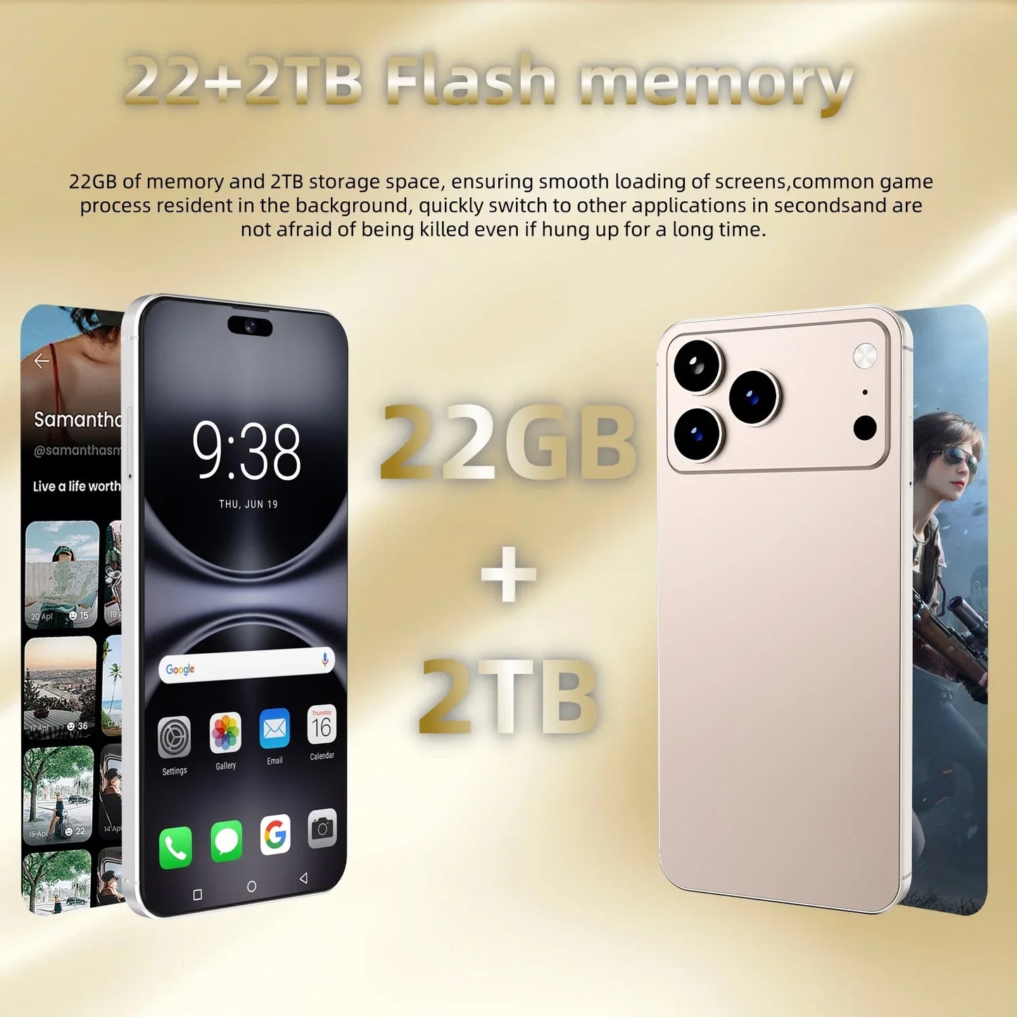 2025 HOT XS17 Pro Max 22GB 2TB 7.3inch HD Global Edition Original Smart Dual Card 8000mAh Battery Facial Recognition Function