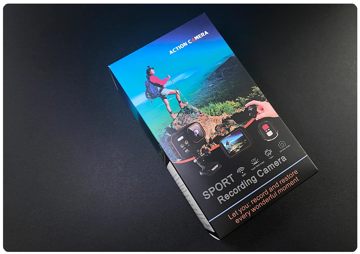 Action Camera 4K60FPS With Remote Control Screen Waterproof Sport Camera Drive Recorder Sports Camera Helmet Action Cam