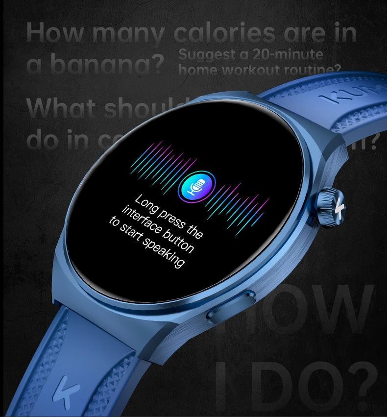 KUMI GW6 Smart Watch with ChatGPT AI Assistant, 1.43" AMOLED Display, Bluetooth Call, 100+ Faces, Fitness Tracker, Waterproof