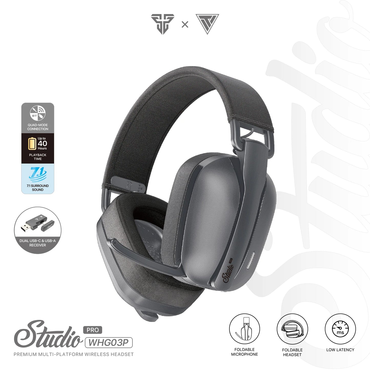 FANTECH WHG03P STUDIO PRO Gaming Headphones Wired& Wireless Bluetooth 7.1 Surround Headset With Noise Reduction Mic For PS5 XBOX - Universal Market