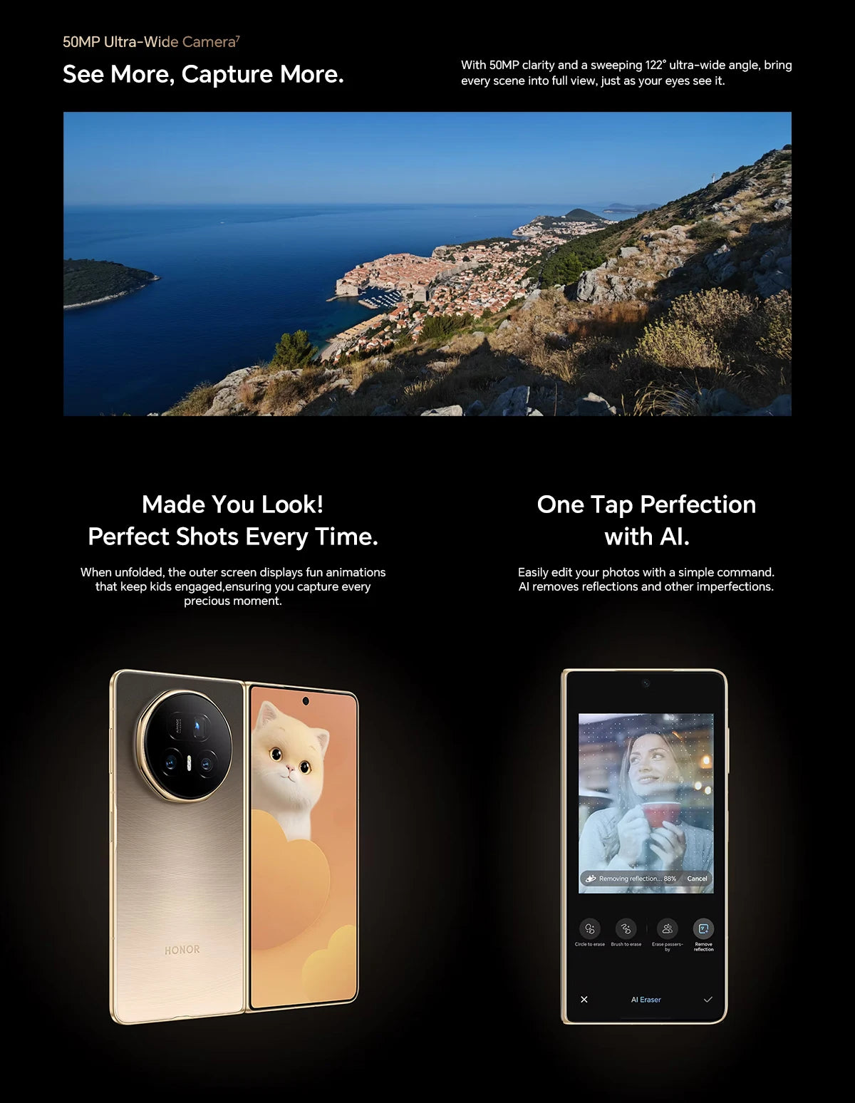 Global Version HONOR Magic V5 5G 16GB+512GB Foldable OLED Screen Snapdragon 8 Elite 5820 mAh Battery 50W Wireless SuperCharge