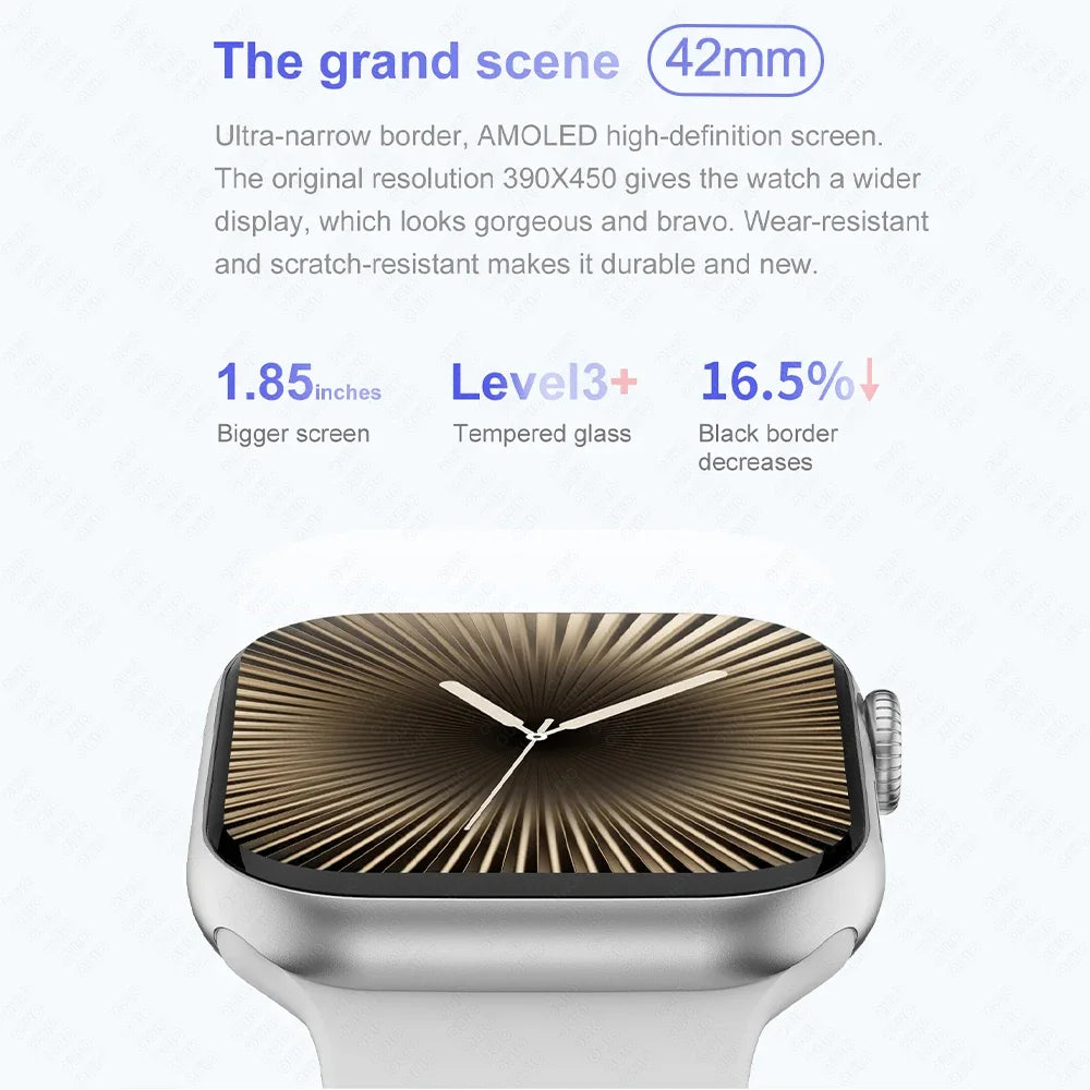 For Apple DT Watch X Mini Smart Watch 3D Menu Video AI Voice NFC Sports Record Health Test 1.85 Inch AMOLED Women Smartwatch