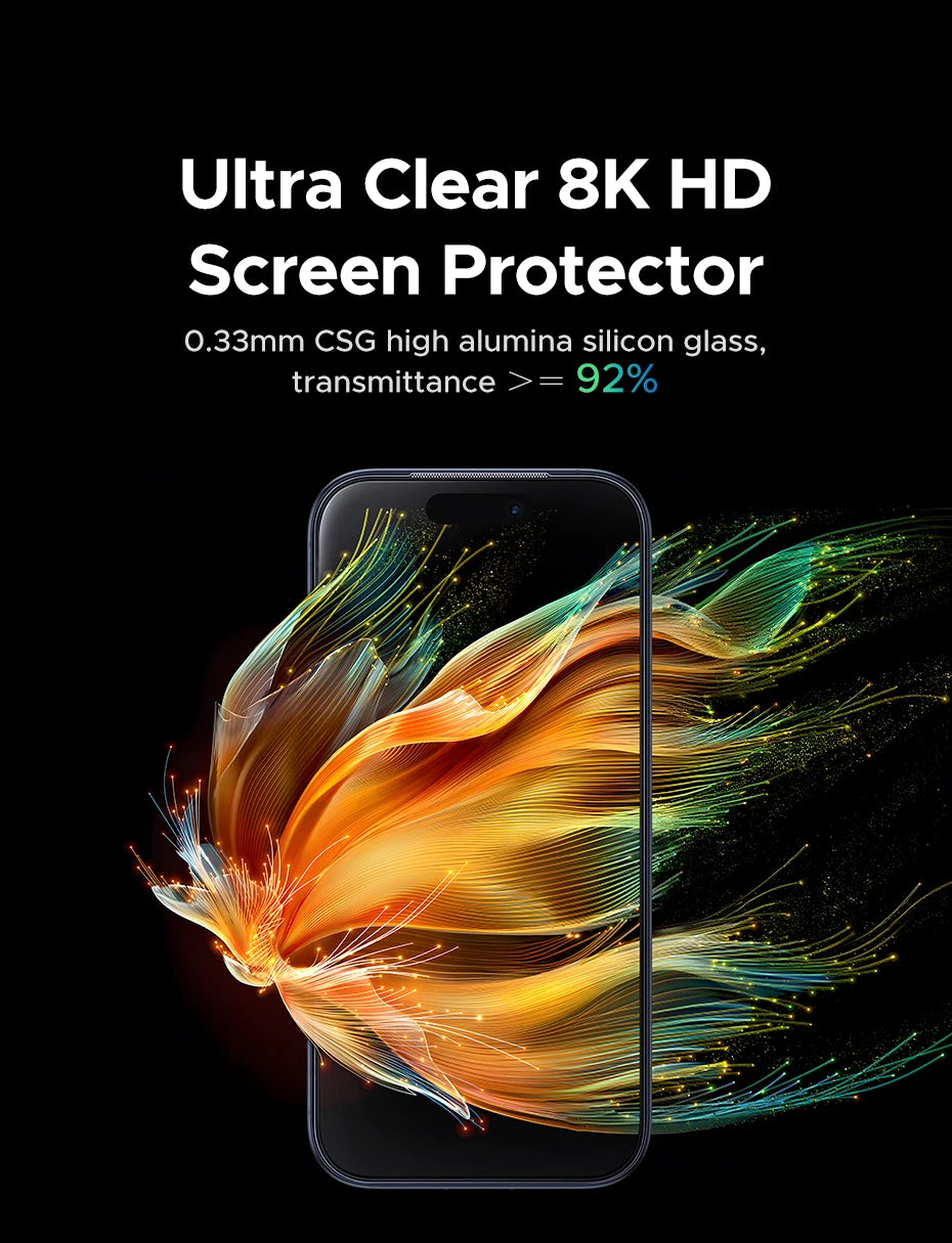 UGREEN 2PCS Automatic Dust-free Screen Protector For iPhone 17 Pro Max Tempered Glass For iPhone 17 16 Pro 17Pro Air Phone Film