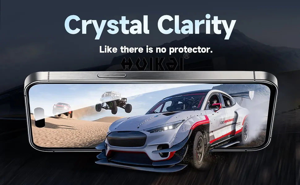 2 Pack For IPhone 17 Pro Max 16 15 Pro Tempered Glass Screen Protector Auto Dust-Elimination Installation Bubble Free HD Clear