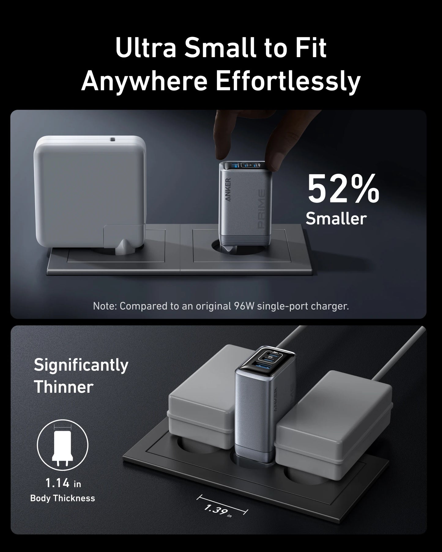 Anker Prime Charger, 100W USB C Charger, 3-Port GaN Foldable and Compact Anker Wall Charger, for MacBook, iPad, iPhone17