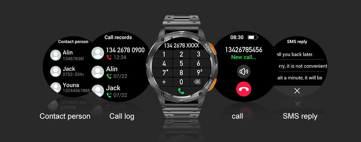 Smart Watch AK59 Bluetooth Call AI Voice 1.43inch AMLOED HD Large Screen Heart Rate Outdoor Sport Men Women Smartwatch