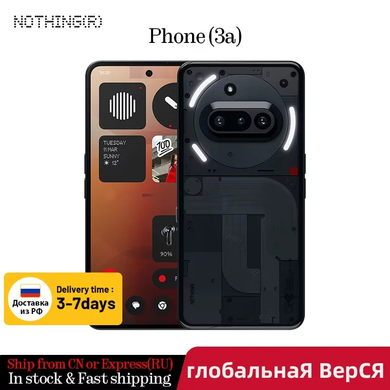 Global Version Nothing Phone (3a) Qualcomm Snapdragon 7s Gen 3 6.77 AMOLED Screen 120Hz Dual 50 MP Camera