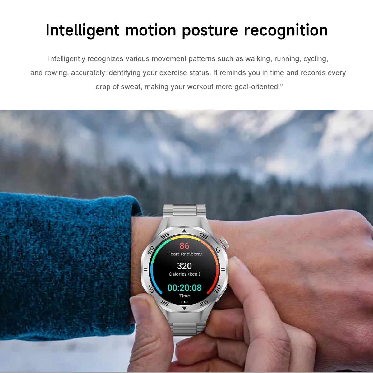 2025New Upgraded Outdoor Sport GPS Smart Watch Men 1.53" HD AMOLED Screen GPS track Heart Rate Bluetooth Call Compass SmartWatch