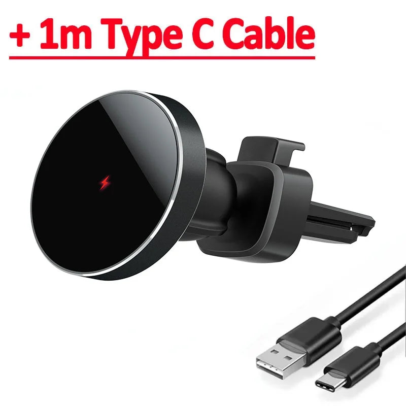 30W Magnetic Car Wireless Charger Air Vent Car Phone Holder Stand for iPhone 15 14 13 Pro Max 11 Fast Charging Station Car Mount