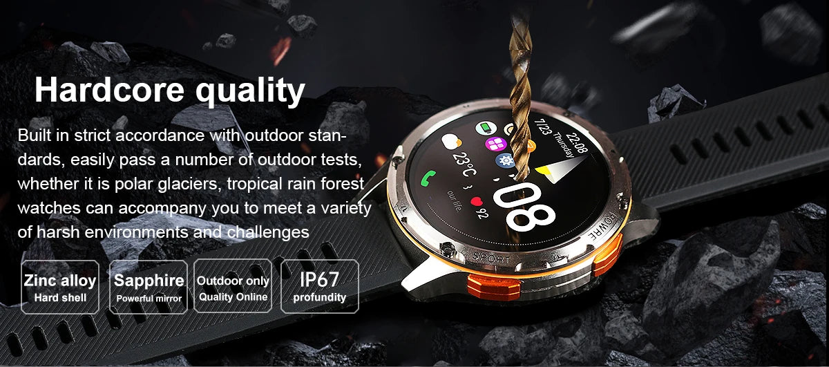 Smart Watch AK59 Bluetooth Call AI Voice 1.43inch AMLOED HD Large Screen Heart Rate Outdoor Sport Men Women Smartwatch