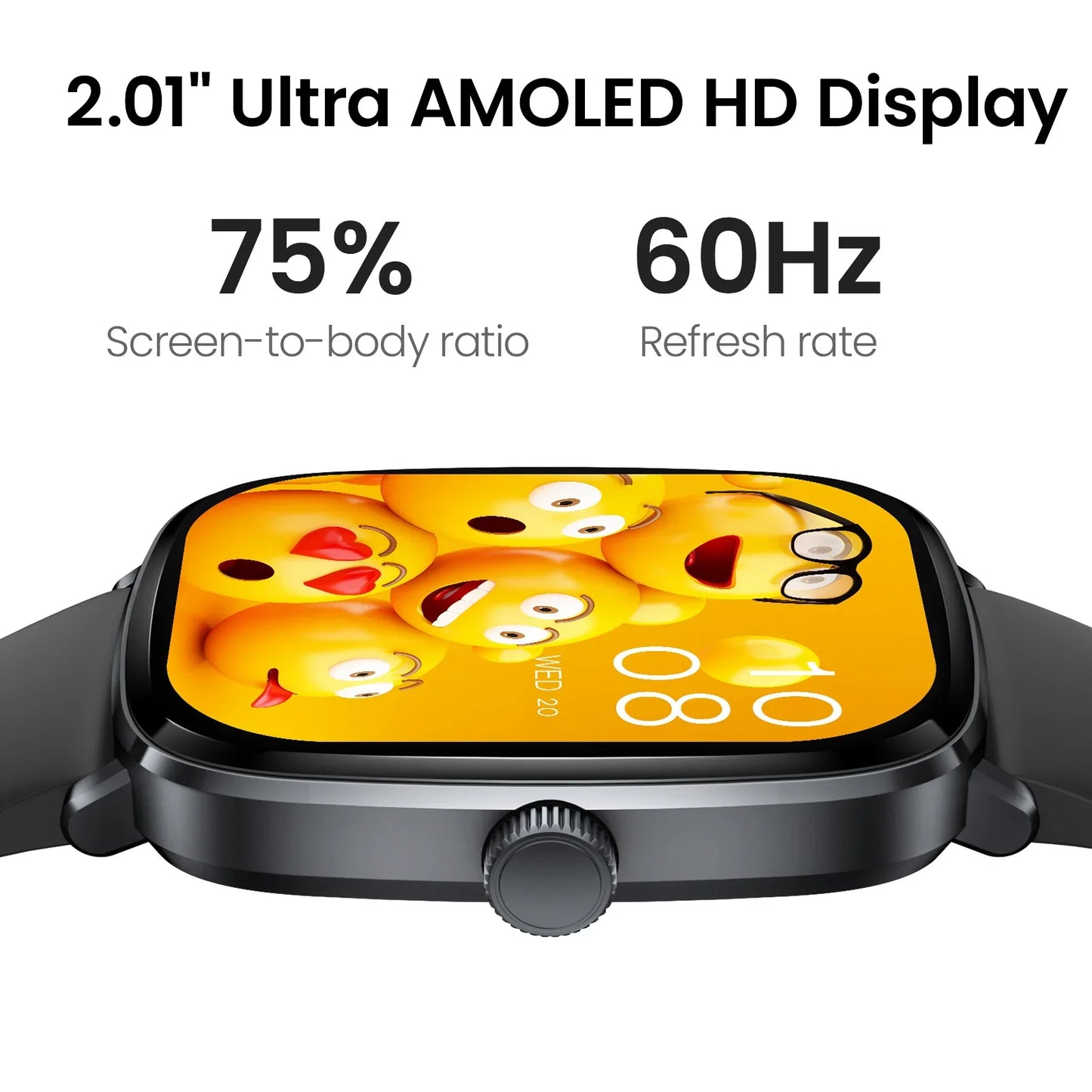 HAYLOU RS5 Smart Watch Men 2.01'' AMOLED Display 24H Health Monitoring Bluetooth Phone Calls AI Voice Assistant Sport Smartwatch